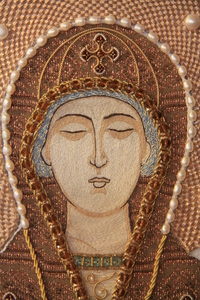 Плащаница Успение Пресвятой Богородицы Орнаментальное и лицевое шитье  (10)